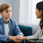 청소년상담사 직업에 적합한 사람들의 특징 - **Prompt:** A young, empathetic female counselor in her late 20s, with a warm and approachable expre...