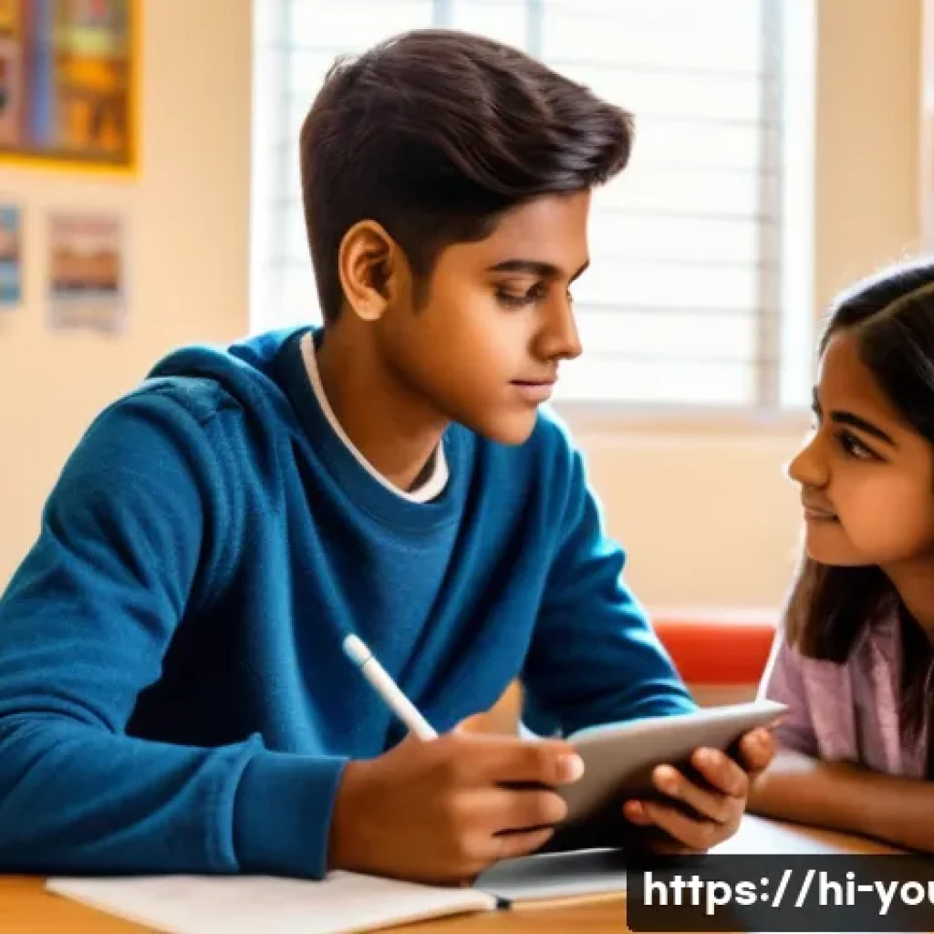 청소년상담사 현장에서의 사례 관리 - A compassionate Indian counselor attentively listening to a teenage boy in a cozy counseling room de...