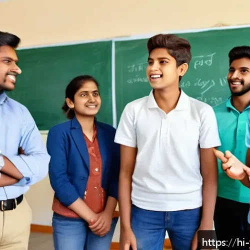 Home 30 청소년상담사와 청소년 리더십 교육 사례 - A diverse group of confident Indian youth in their late teens, dressed in casual but modest clothing...
