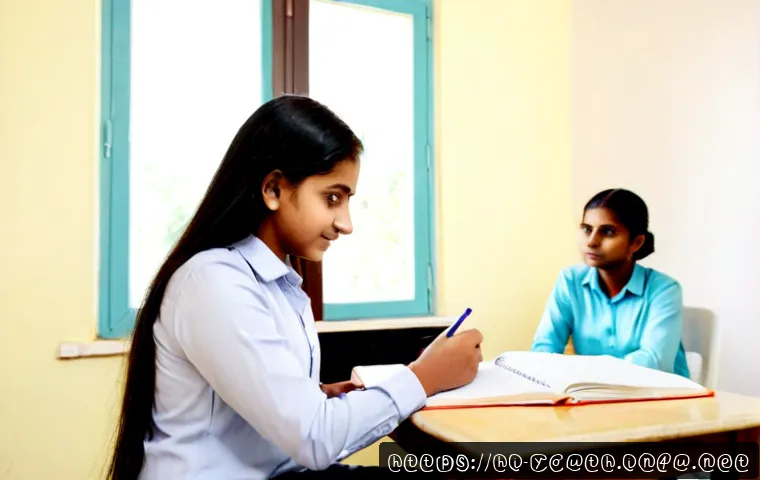 Home 17 청소년상담사 상담 기술 향상 비법 - Photorealistic youth counseling session in India, compassionate female counselor in modest professio...