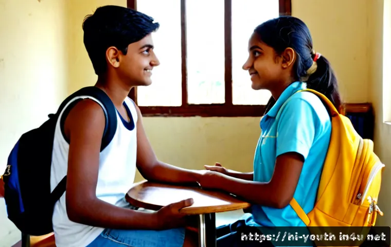 Home 30 청소년상담사와 청소년 심리치료 차이 - Photorealistic Indian teenage student having a supportive conversation with a warm youth counselor i...